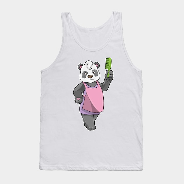 Panda as Hairdresser with Comb Tank Top by Markus Schnabel